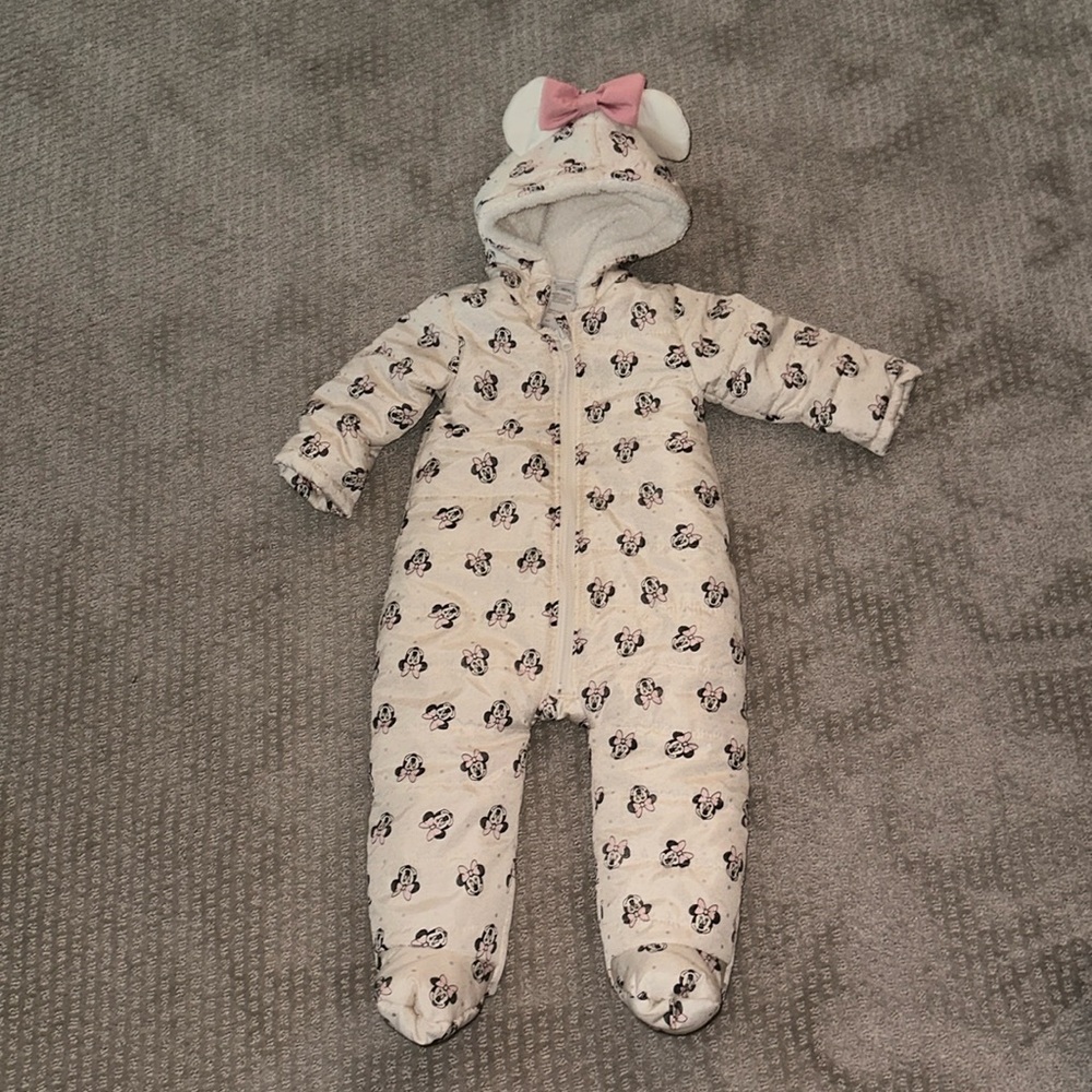 Disney Baby Mini Mouse Snowsuit. Size 18 Months.